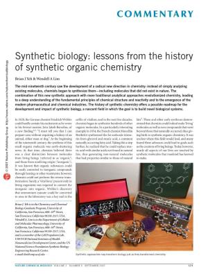 Lessons from the History of Synthetic Organic Chemistry