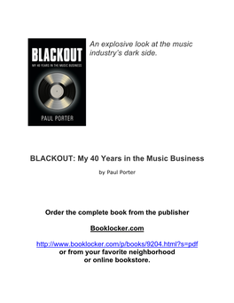 BLACKOUT: My 40 Years in the Music Business