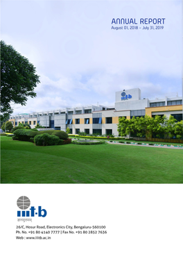 Iiitb Annual Report 2018-19 1 Board of Governors | 4