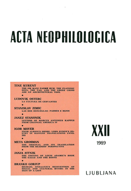 Acta Neophilolocica Xxii