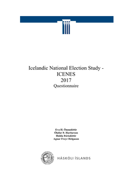Icelandic National Election Study - ICENES 2017 Questionnaire