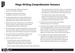 Maya Writing Comprehension Answers