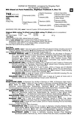 HORSE in TRAINING, Consigned by Kingsley Park the Property of Godolphin Will Stand at Park Paddocks, Highflyer Paddock F, Box 72