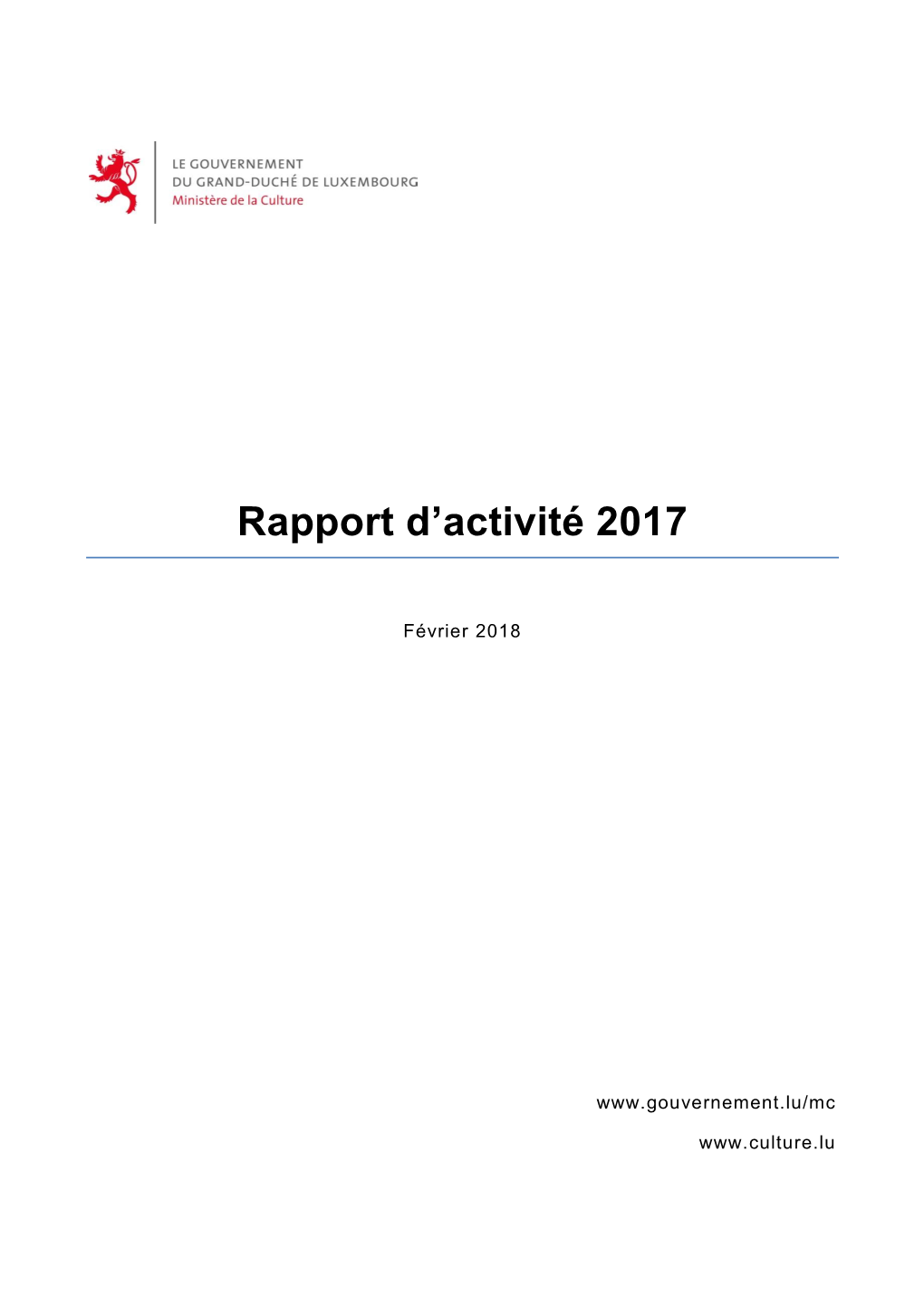 Rapport D'activité 2017