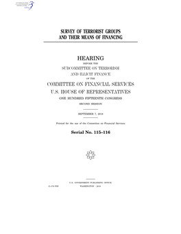 Survey of Terrorist Groups and Their Means of Financing