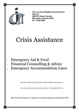 Crisis Assistance