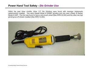 Power Hand Tool Safety - Die Grinder Use