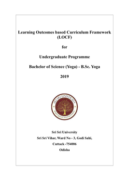 For Undergraduate Programme Bachelor of Science (Yoga)