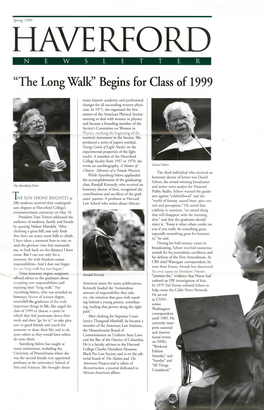 "The Long Walk'' Begins for Class of 1999