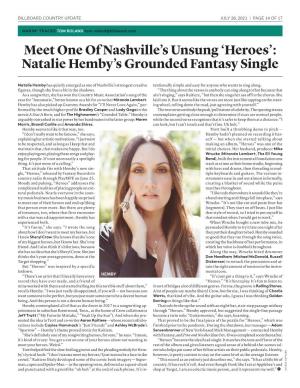 'Heroes': Natalie Hemby's Grounded Fantasy Single