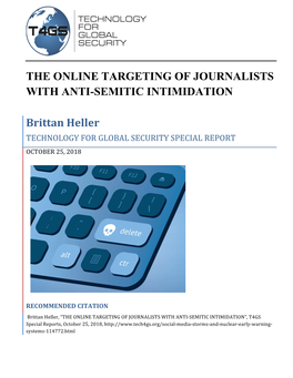 The Online Targeting of Journalists with Anti-Semitic Intimidation