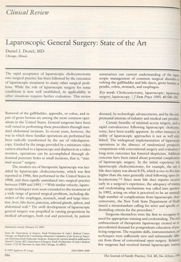 Laparoscopic General Surgery: State of the Art Daniel J