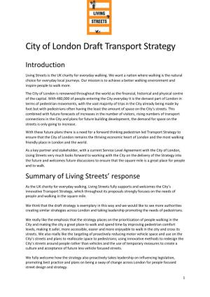 City of London Draft Transport Strategy