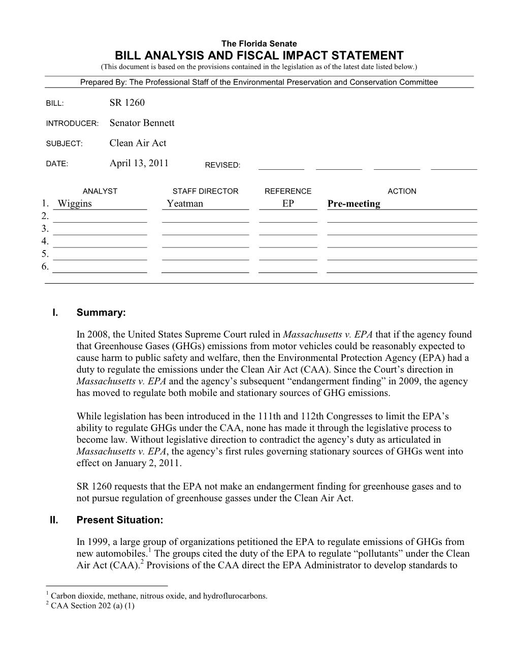 Bill Analysis and Fiscal Impact Statement