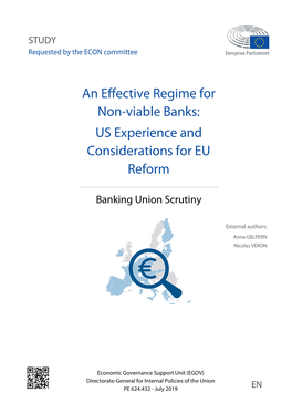 An Effective Regime for Non-Viable Banks: US Experience and Considerations for EU Reform