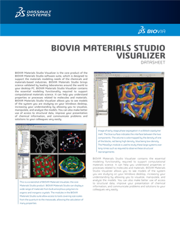Biovia Materials Studio Visualizer Datasheet