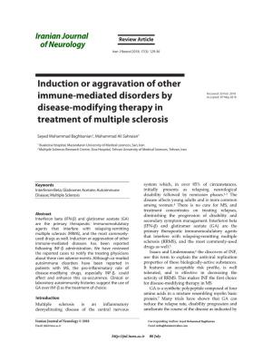 Induction Or Aggravation of Other Immune-Mediated Disorders by Disease-Modifying Therapy in Treatment of Multiple Sclerosis