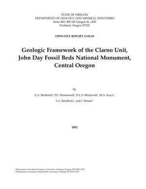 DOGAMI Open-File Report O-02-03, Geologic Framework of the Clarno