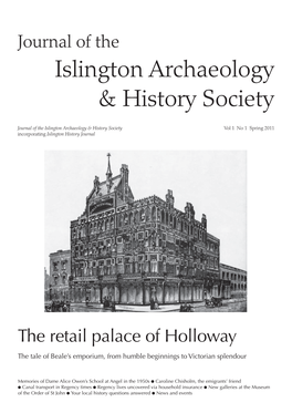 Spring 2011 Incorporating Islington History Journal
