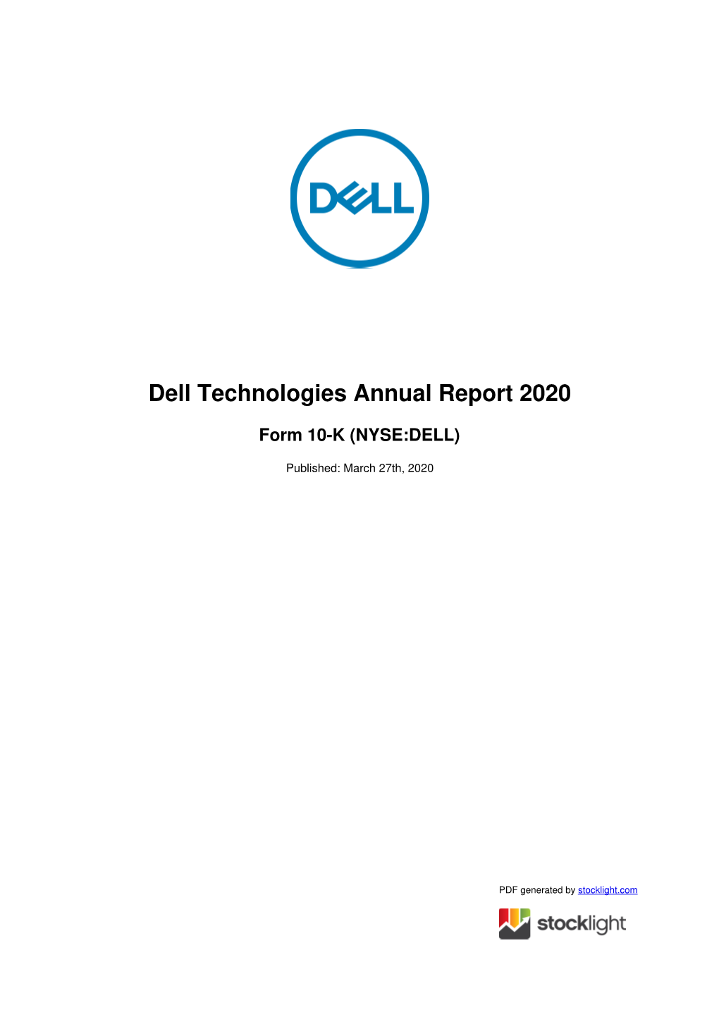 Dell Technologies Annual Report 2020