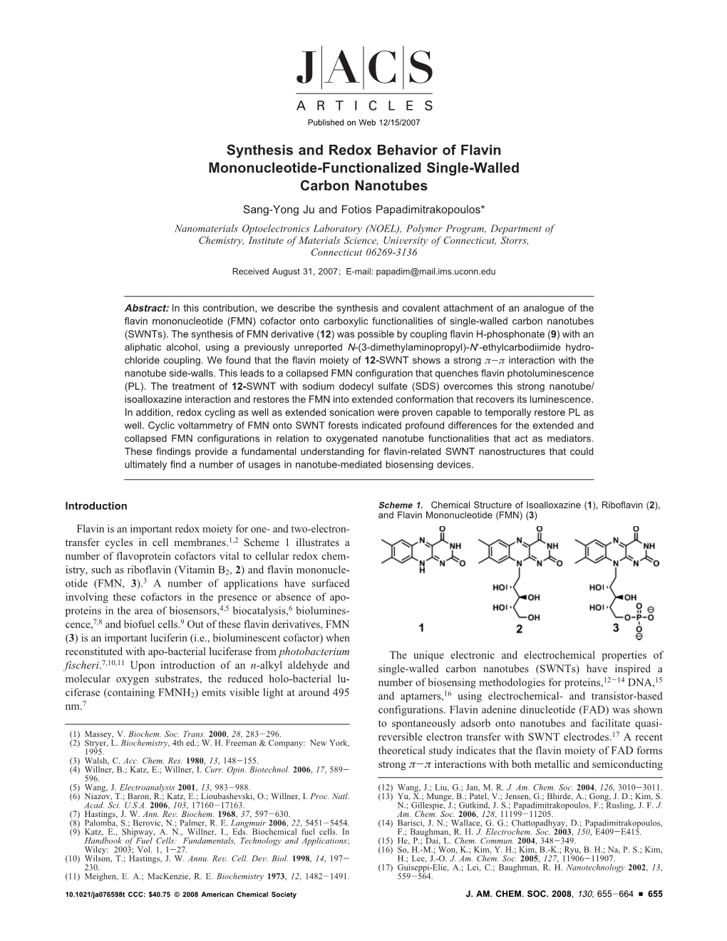 Synthesis and Redox Behavior of Flavin Mononucleotide