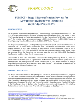 Weybridge Recertification Review Report 2019