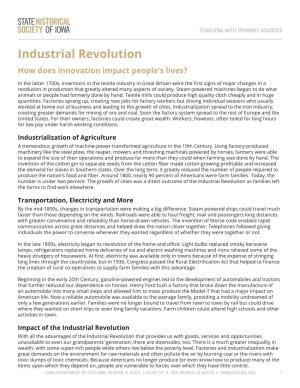 Industrial Revolution Teaching Guide
