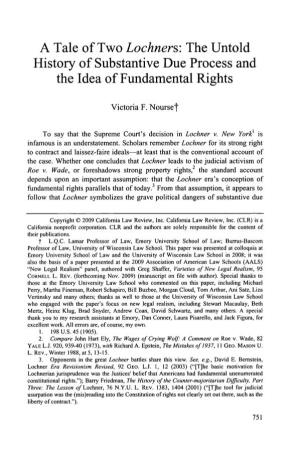The Untold History of Substantive Due Process and the Idea of Fundamental Rights