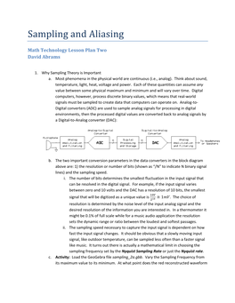 Sampling and Aliasing