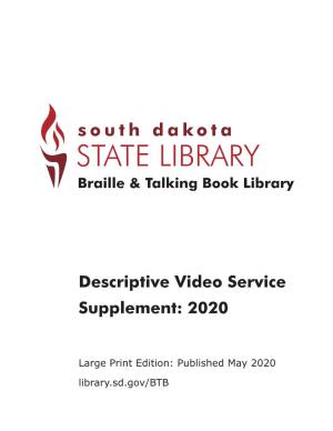 Descriptive Video Service Supplement: 2020