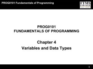 Chapter 4 Variables and Data Types