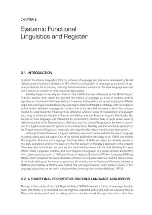Systemic Functional Linguistics and Register