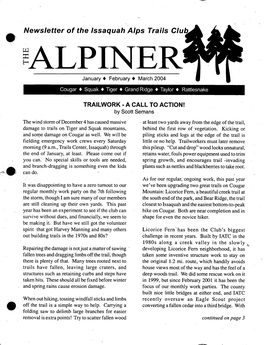 Newsletter of the Issaquah Alps Trails Cii. ALPINER January• February• March 2004