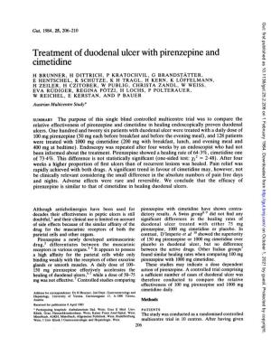 Treatment of Duodenal Ulcer with Pirenzepine and Cimetidine