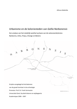 Urbanisme En De Koloniesteden Van Gallia N Narbonensis