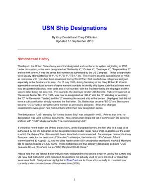 USN Ship Designations