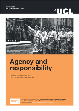 Agency and Responsibility Using National Research to Inform Your Classroom Practice