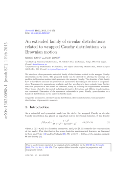 An Extended Family of Circular Distributions Related to Wrapped Cauchy Distributions Via Brownian Motion
