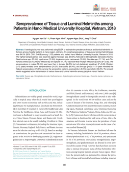 Seroprevalence of Tissue and Luminal Helminths Among Patients in Hanoi Medical University Hospital, Vietnam, 2018