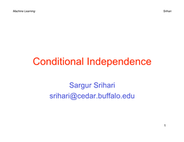 Conditional Independence