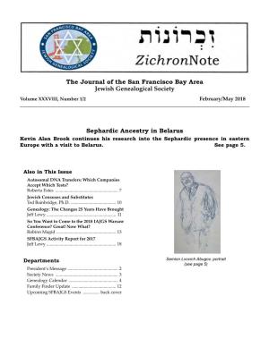 The Journal of the San Francisco Bay Area Jewish Genealogical Society Sephardic Ancestry in Belarus