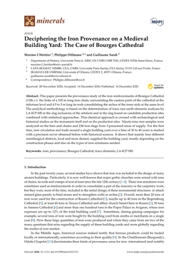 Deciphering the Iron Provenance on a Medieval Building Yard: the Case of Bourges Cathedral