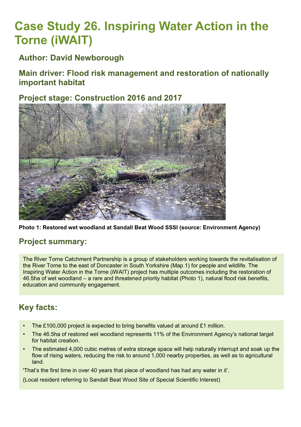 Case Study 26. Inspiring Water Action in the Torne (Iwait)