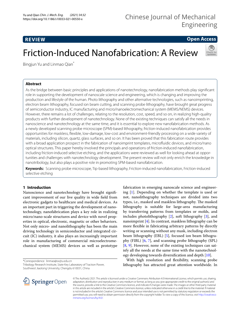 Friction-Induced Nanofabrication