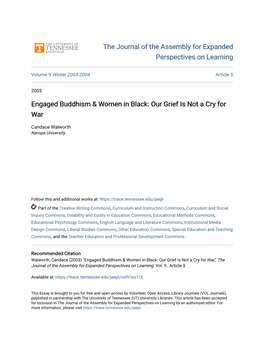 Engaged Buddhism & Women in Black: Our Grief Is Not a Cry For