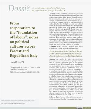 From Corporatism to the “Foundation of Labour”: Notes on Political Cultures