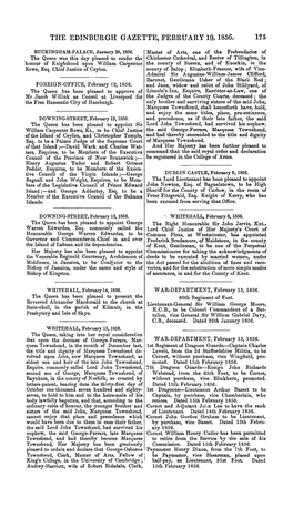 The Edinburgh Gazette, February 19, 1856. 175