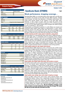 Syndicate Bank (SYNBN)