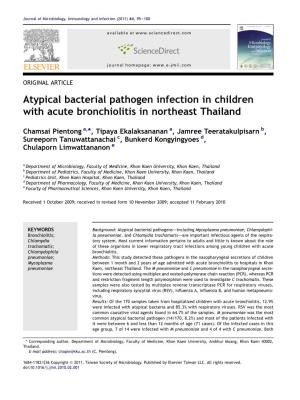 Atypical Bacterial Pathogen Infection in Children with Acute Bronchiolitis in Northeast Thailand