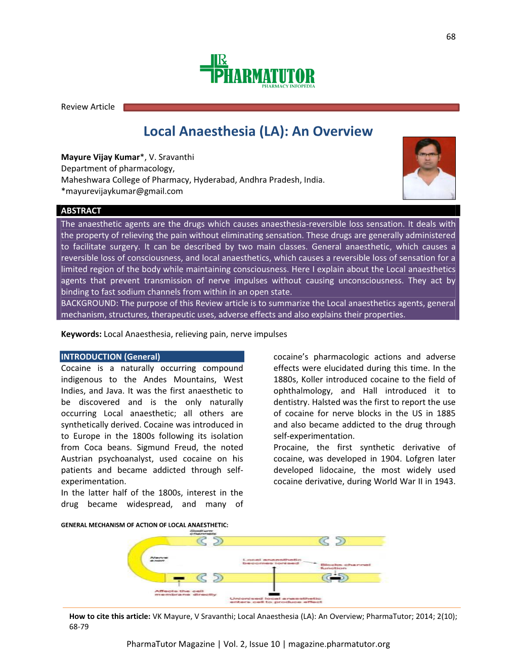 Local Anaesthesia (LA): an Overview